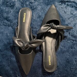 Express Black Knotted Detail Mules